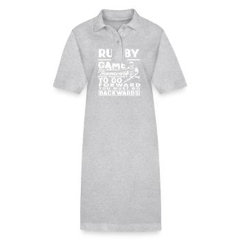 Rugby Spieler Teamwork Rückwärts Gehen - Stanley/Stella Frauen Bio-Polokleid PAIGER - Grau meliert - Vorne