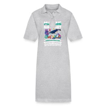 Marine Biologist - Stanley/Stella Frauen Bio-Polokleid PAIGER - Grau meliert - Vorne
