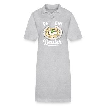 Pelmeni Russian Cuisine - Stanley/Stella PAIGER Organic Women’s Polo Dress - heather grey - Front