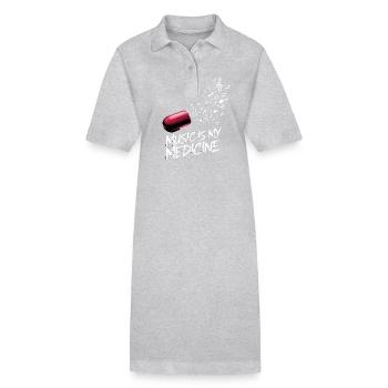 Musik ist meine Medizin für Musikliebhaber - Stanley/Stella Frauen Bio-Polokleid PAIGER - Grau meliert - Vorne