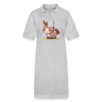 Chevaux Cheval - Robe polo bio PAIGER Stanley/Stella Femme - gris chiné - Devant