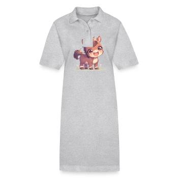 Chevaux Cheval - Robe polo bio PAIGER Stanley/Stella Femme - gris chiné - Devant