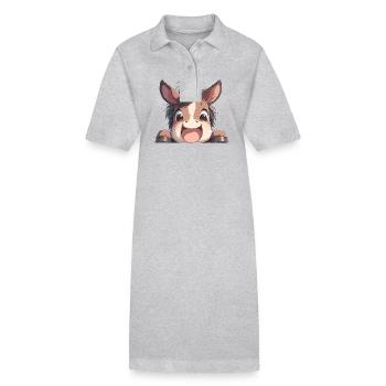 Chevaux Cheval - Robe polo bio PAIGER Stanley/Stella Femme - gris chiné - Devant