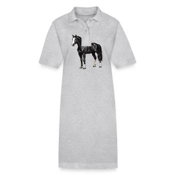 Chevaux Cheval - Robe polo bio PAIGER Stanley/Stella Femme - gris chiné - Devant