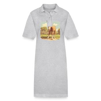 Chevaux Cheval - Robe polo bio PAIGER Stanley/Stella Femme - gris chiné - Devant