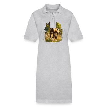 Chevaux Cheval - Robe polo bio PAIGER Stanley/Stella Femme - gris chiné - Devant