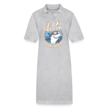 La mâchoire est prête pour ça ? Drôle d’amoureux des requins - Robe polo bio PAIGER Stanley/Stella Femme - gris chiné - Devant