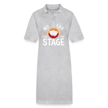 My Heart is on that stage Theatre Actor Dancer - Stanley/Stella PAIGER Organic Women’s Polo Dress - heather grey - Front
