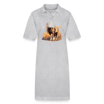 Chevaux Cheval - Robe polo bio PAIGER Stanley/Stella Femme - gris chiné - Devant