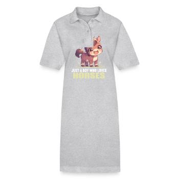 Chevaux Cheval - Robe polo bio PAIGER Stanley/Stella Femme - gris chiné - Devant