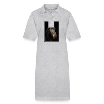 Chevaux Cheval - Robe polo bio PAIGER Stanley/Stella Femme - gris chiné - Devant
