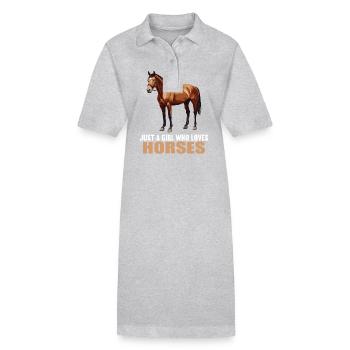 Chevaux Cheval - Robe polo bio PAIGER Stanley/Stella Femme - gris chiné - Devant