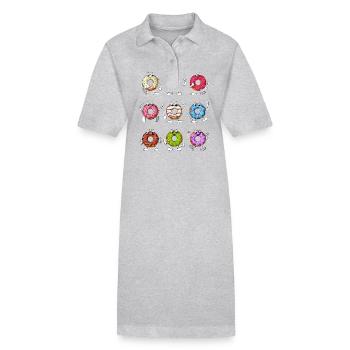Funny Donuts - Stanley/Stella PAIGER Organic Women’s Polo Dress - heather grey - Front