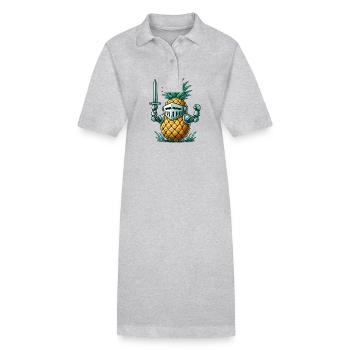 Ananas Ritter - Stanley/Stella Frauen Bio-Polokleid PAIGER - Grau meliert - Vorne