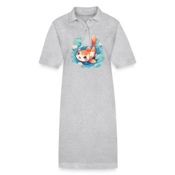 Koi Koi Carpe - Robe polo bio PAIGER Stanley/Stella Femme - gris chiné - Devant