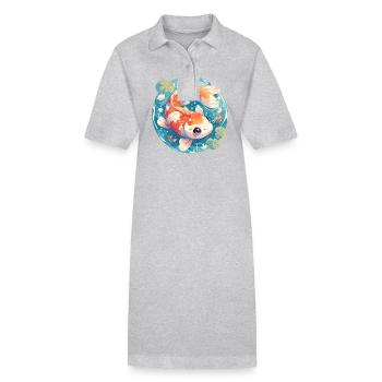 Koi Koi Carpe - Robe polo bio PAIGER Stanley/Stella Femme - gris chiné - Devant