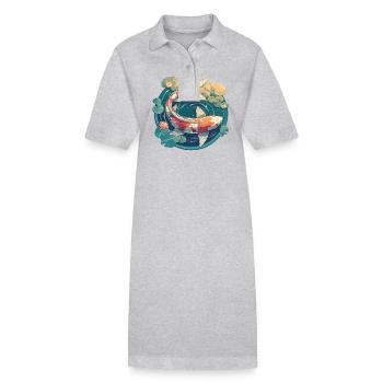 Koi Koi Carpe - Robe polo bio PAIGER Stanley/Stella Femme - gris chiné - Devant