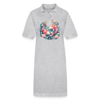 Koi Koi Carpe - Robe polo bio PAIGER Stanley/Stella Femme - gris chiné - Devant