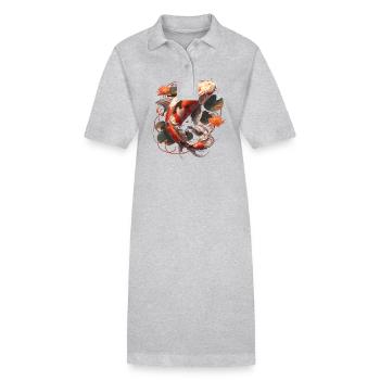 Koi Koi Carpe - Robe polo bio PAIGER Stanley/Stella Femme - gris chiné - Devant
