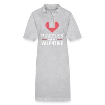 Puzzles sind mein Valentinstag Lustiges Wortspiel Puzzle - Stanley/Stella Frauen Bio-Polokleid PAIGER - Grau meliert - Vorne