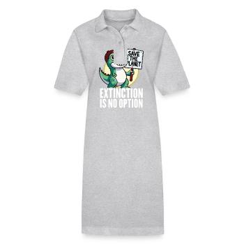 L’extinction n’est pas une option Dinosaure Environnement - Robe polo bio PAIGER Stanley/Stella Femme - gris chiné - Devant
