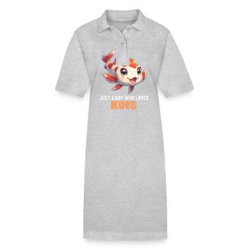 Koi Koi Carpe - Robe polo bio PAIGER Stanley/Stella Femme - gris chiné - Devant