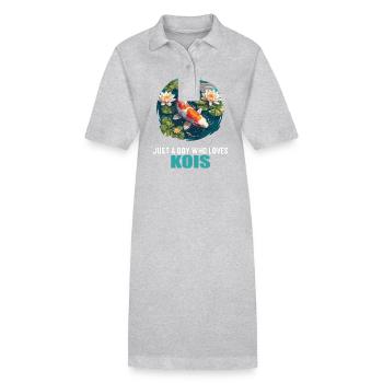 Koi Koi Carpe - Robe polo bio PAIGER Stanley/Stella Femme - gris chiné - Devant
