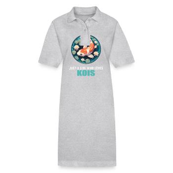 Koi Koi Carpe - Robe polo bio PAIGER Stanley/Stella Femme - gris chiné - Devant