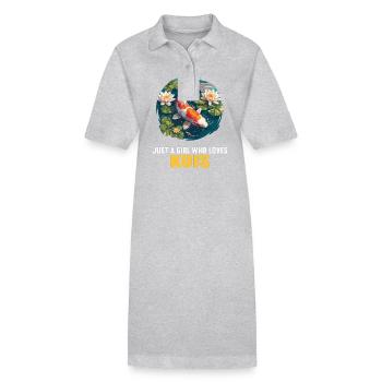 Koi Koi Carpe - Robe polo bio PAIGER Stanley/Stella Femme - gris chiné - Devant