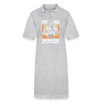 Maître Couvreur Couvreur - Robe polo bio PAIGER Stanley/Stella Femme - gris chiné - Devant