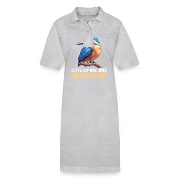 Martin-pêcheur Martin-pêcheur - Robe polo bio PAIGER Stanley/Stella Femme - gris chiné - Devant