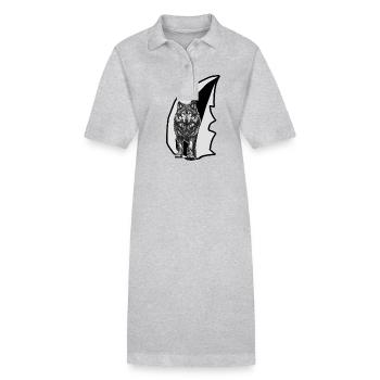 Wolf Wölfe Wölfin - Stanley/Stella Frauen Bio-Polokleid PAIGER - Grau meliert - Vorne