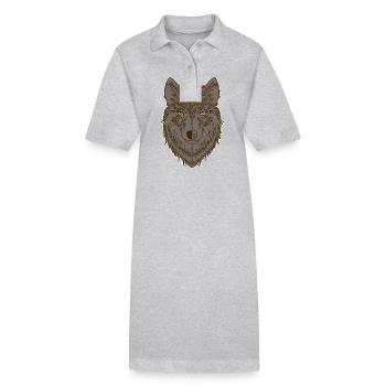 Hundekopf - Stanley/Stella Frauen Bio-Polokleid PAIGER - Grau meliert - Vorne