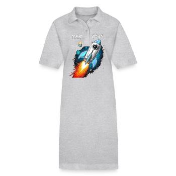 ROCKET MARS IN FOCUS - Stanley/Stella PAIGER Organic Women’s Polo Dress - heather grey - Front