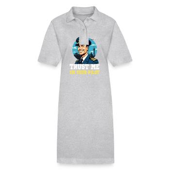 Trust Me I'm Your Pilot - Stanley/Stella Frauen Bio-Polokleid PAIGER - Grau meliert - Vorne