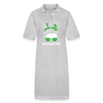 Bogenschütze Schwester Bogenschießen - Stanley/Stella Frauen Bio-Polokleid PAIGER - Grau meliert - Vorne