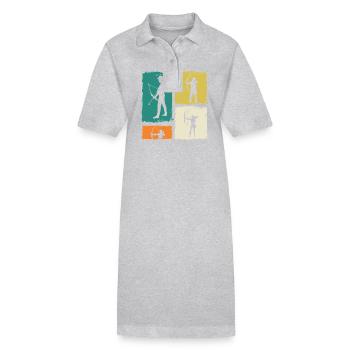Bogenschütze Bogenschießen - Stanley/Stella Frauen Bio-Polokleid PAIGER - Grau meliert - Vorne