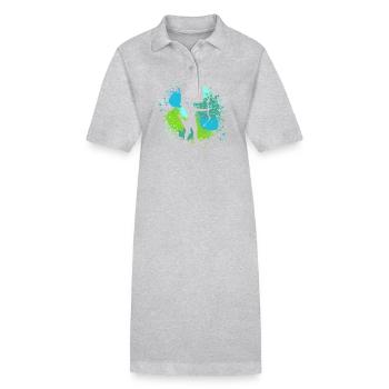 Bogenschütze Bogenschießen - Stanley/Stella Frauen Bio-Polokleid PAIGER - Grau meliert - Vorne
