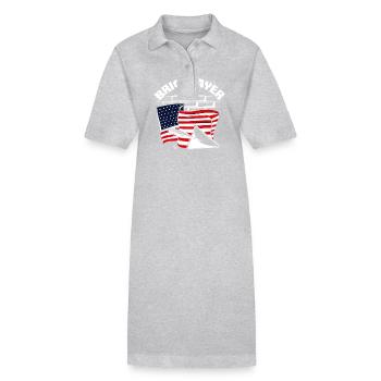Conception du drapeau de la fierté américaine Maurer - Robe polo bio PAIGER Stanley/Stella Femme - gris chiné - Devant