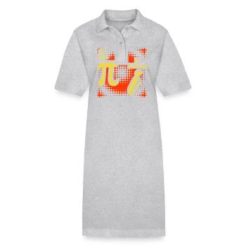 Humour mathématique – Pi vs. nombre imaginaire - Robe polo bio PAIGER Stanley/Stella Femme - gris chiné - Devant