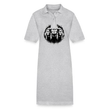 Indianer Häuptling für Indianer Fan - Stanley/Stella Frauen Bio-Polokleid PAIGER - Grau meliert - Vorne