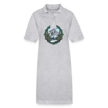 Alps Ski Mountains - Stanley/Stella PAIGER Organic Women’s Polo Dress - heather grey - Front