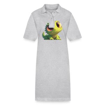 Lizards Lizard - Stanley/Stella PAIGER Organic Women’s Polo Dress - heather grey - Front