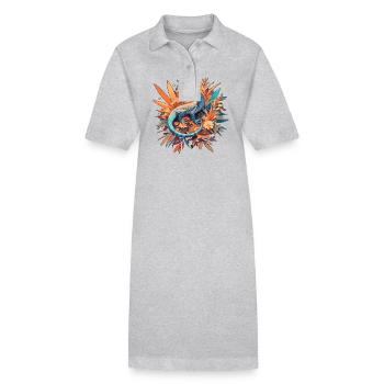 Lizards Lizard - Stanley/Stella PAIGER Organic Women’s Polo Dress - heather grey - Front
