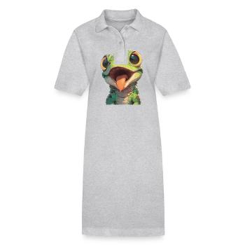 Lizards Lizard - Stanley/Stella PAIGER Organic Women’s Polo Dress - heather grey - Front