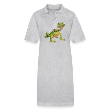 Lizards Lizard - Stanley/Stella PAIGER Organic Women’s Polo Dress - heather grey - Front