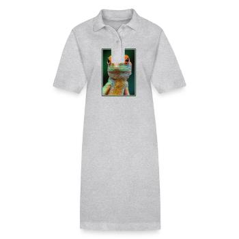 Lizards Lizard - Stanley/Stella PAIGER Organic Women’s Polo Dress - heather grey - Front