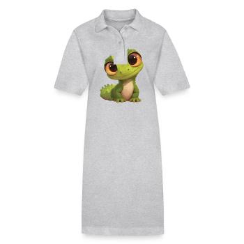 Lizards Lizard - Stanley/Stella PAIGER Organic Women’s Polo Dress - heather grey - Front