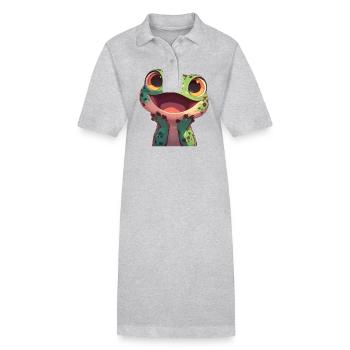 Lizards Lizard - Stanley/Stella PAIGER Organic Women’s Polo Dress - heather grey - Front