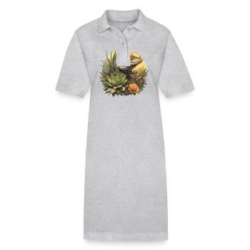 Lizards Lizard - Stanley/Stella PAIGER Organic Women’s Polo Dress - heather grey - Front
